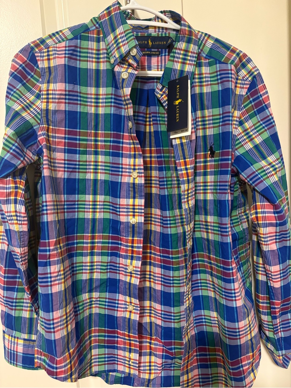 Ralph Lauren Boys' Blue & Green Multi-Plaid Button-Down Shirt